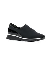 schwarze Slip-On Sneakers aus Segeltuch von Högl