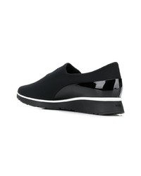 schwarze Slip-On Sneakers aus Segeltuch von Högl