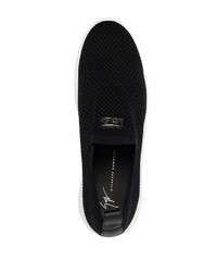 schwarze Slip-On Sneakers aus Segeltuch von Giuseppe Zanotti