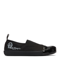 schwarze Slip-On Sneakers aus Segeltuch von Maison Margiela