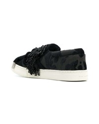 schwarze Slip-On Sneakers aus Segeltuch von Marc Jacobs