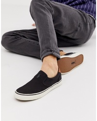 schwarze Slip-On Sneakers aus Segeltuch von Polo Ralph Lauren