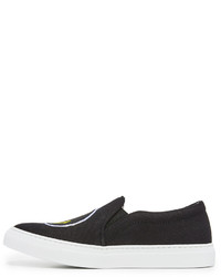 schwarze Slip-On Sneakers aus Segeltuch von Joshua Sanders