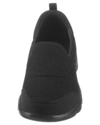 schwarze Slip-On Sneakers aus Segeltuch von Skechers