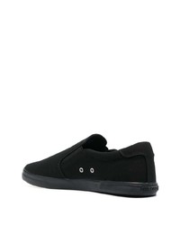 schwarze Slip-On Sneakers aus Segeltuch von Tommy Hilfiger