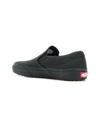 schwarze Slip-On Sneakers aus Segeltuch von Vans
