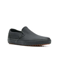 schwarze Slip-On Sneakers aus Segeltuch von Vans