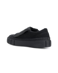 schwarze Slip-On Sneakers aus Segeltuch von Primury