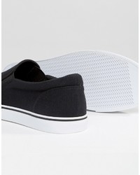 schwarze Slip-On Sneakers aus Segeltuch von Asos