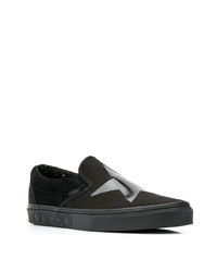 schwarze Slip-On Sneakers aus Segeltuch von Vans