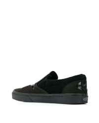 schwarze Slip-On Sneakers aus Segeltuch von Vans