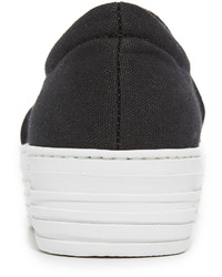 schwarze Slip-On Sneakers aus Segeltuch von Joshua Sanders