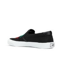 schwarze Slip-On Sneakers aus Segeltuch von Kenzo