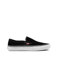 schwarze Slip-On Sneakers aus Segeltuch von Vans