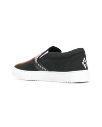 schwarze Slip-On Sneakers aus Segeltuch von Marcelo Burlon County of Milan