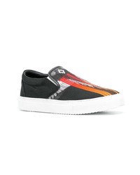 schwarze Slip-On Sneakers aus Segeltuch von Marcelo Burlon County of Milan