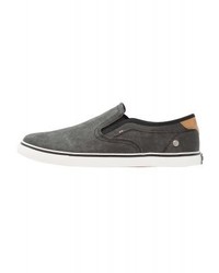 schwarze Slip-On Sneakers aus Segeltuch von Wrangler