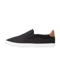 schwarze Slip-On Sneakers aus Segeltuch von YOURTURN