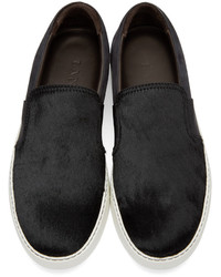 schwarze Slip-On Sneakers aus Wildleder von Lanvin