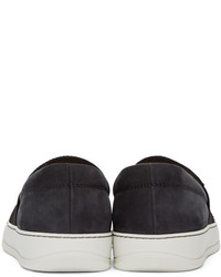 schwarze Slip-On Sneakers aus Wildleder von Lanvin