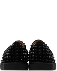 schwarze Slip-On Sneakers aus Wildleder von Christian Louboutin
