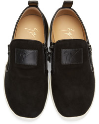 schwarze Slip-On Sneakers aus Wildleder von Giuseppe Zanotti