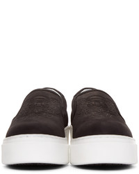 schwarze Slip-On Sneakers aus Wildleder von Kenzo