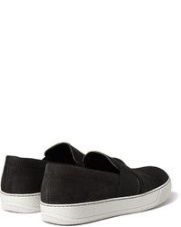 schwarze Slip-On Sneakers aus Wildleder von Lanvin