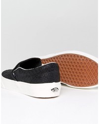 schwarze Slip-On Sneakers aus Wildleder von Vans