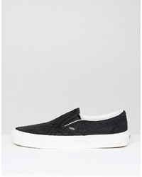 schwarze Slip-On Sneakers aus Wildleder von Vans