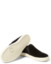 schwarze Slip-On Sneakers aus Wildleder von Alexander McQueen