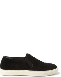 schwarze Slip-On Sneakers aus Wildleder von Alexander McQueen