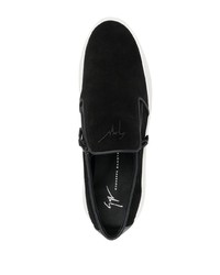 schwarze Slip-On Sneakers aus Wildleder von Giuseppe Zanotti