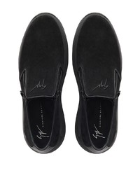 schwarze Slip-On Sneakers aus Wildleder von Giuseppe Zanotti