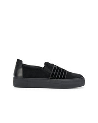 schwarze Slip-On Sneakers aus Wildleder von Emporio Armani