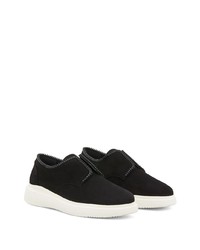 schwarze Slip-On Sneakers aus Wildleder von Giuseppe Zanotti