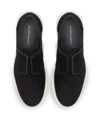 schwarze Slip-On Sneakers aus Wildleder von Giuseppe Zanotti