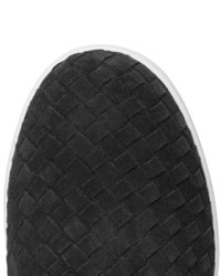 schwarze Slip-On Sneakers aus Wildleder von Bottega Veneta