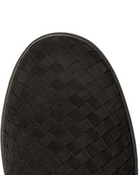 schwarze Slip-On Sneakers aus Wildleder von Bottega Veneta