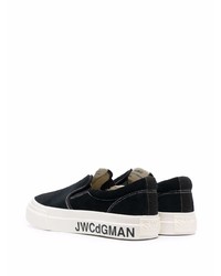 schwarze Slip-On Sneakers aus Wildleder von Junya Watanabe