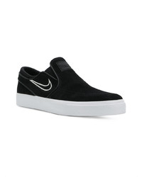 schwarze Slip-On Sneakers aus Wildleder von Nike