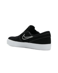 schwarze Slip-On Sneakers aus Wildleder von Nike