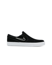 schwarze Slip-On Sneakers aus Wildleder von Nike