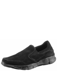 schwarze Slip-On Sneakers aus Wildleder von Skechers