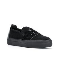 schwarze Slip-On Sneakers aus Wildleder von Emporio Armani