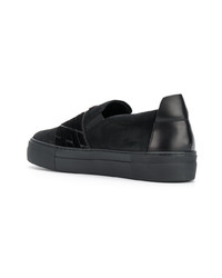 schwarze Slip-On Sneakers aus Wildleder von Emporio Armani