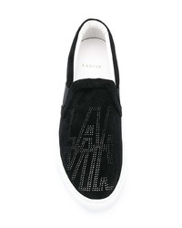 schwarze Slip-On Sneakers aus Wildleder von Lanvin