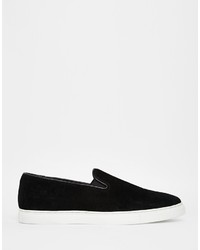 schwarze Slip-On Sneakers aus Wildleder von Dune