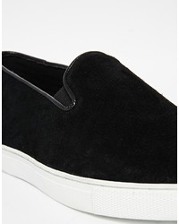 schwarze Slip-On Sneakers aus Wildleder von Dune