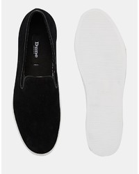 schwarze Slip-On Sneakers aus Wildleder von Dune